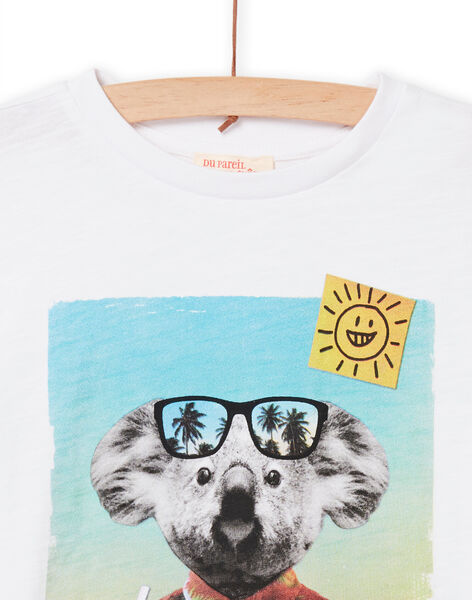 T-shirt blanc à motif koala fantaisie enfant garçon NOJOTI4 / 22S90273TMC000
