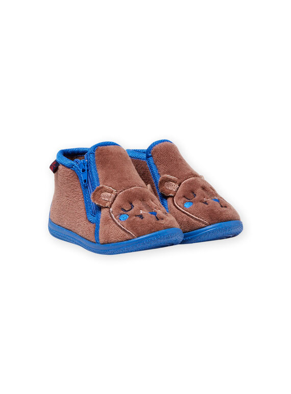 Chaussons taupe motif lion bébé garçon MUPANTLION / 21XK3833D0A803