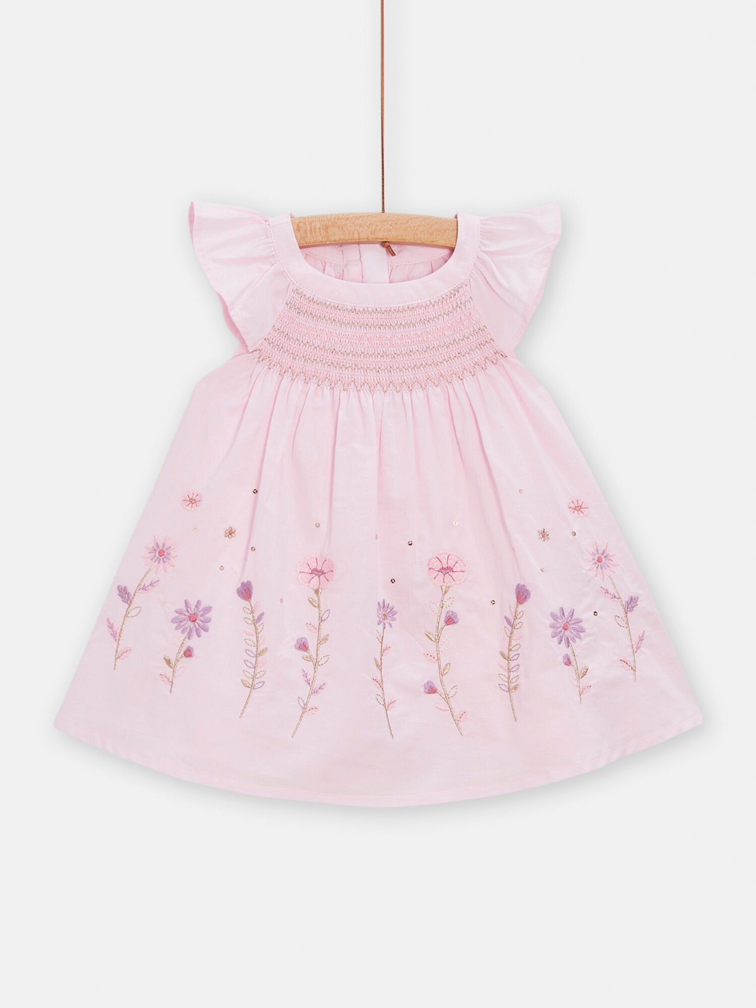 Robe ceremonie a smocks rose pour bebe fille Robe DPAM