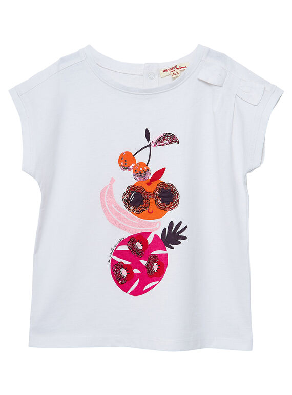 T-shirt écru à imprimé fruité JAVITI / 20S901D1TMC001