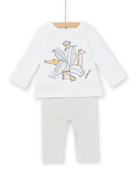 Ensemble T-shirt doublé imprimé et legging en velours côtelé naissance mixte LOU1ENS5 / 21SF04H2ENS000