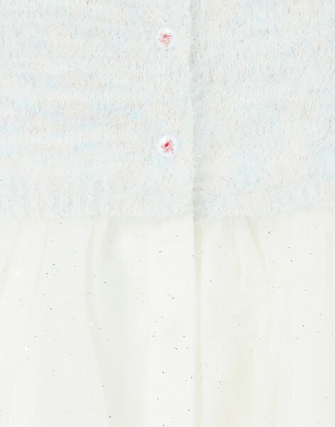 Robe blanche avec tulle bébé fille KINOROB2 / 20WG09Q2ROB001
