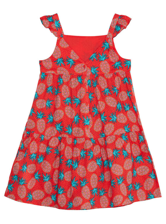 Robe à bretelle volantées, imprimé ananas JAJOSROB1 / 20S901T5ROB502