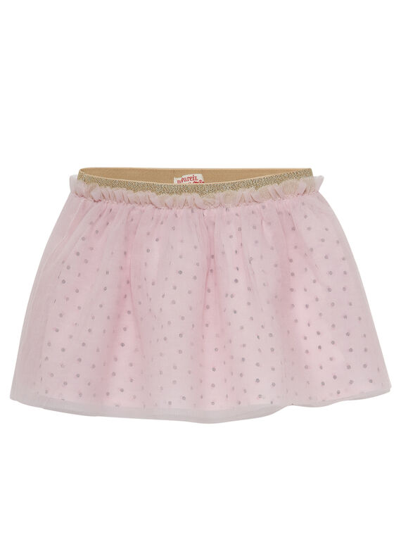 Jupe en tulle rose pâle bébé fille JIPOEJU / 20SG09G1JUP301