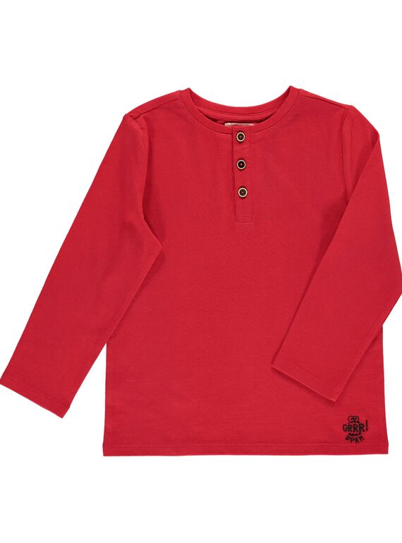 Tee-shirt manches longues col tunisien garçon DOJOTUN1 / 18W90231D32F508