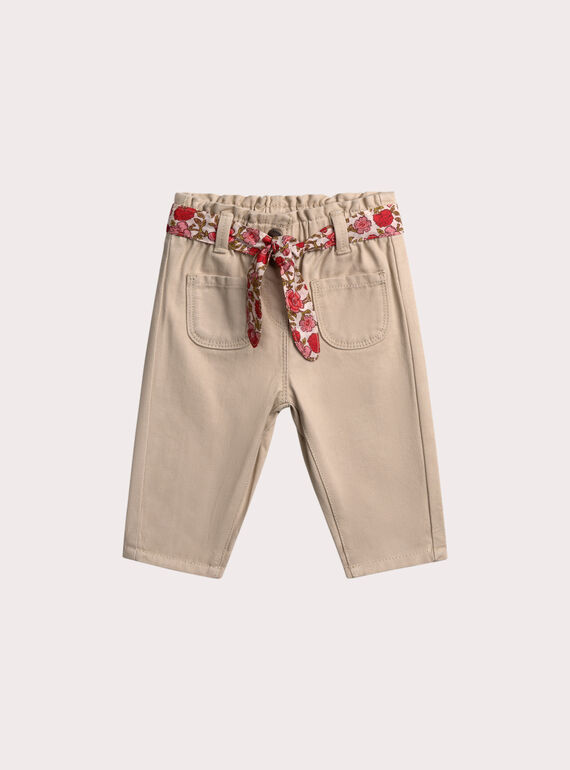 Pantalon avec ceinture fleurs pour bébé fille XIJAPAN1 / 25WG09M1PANA016