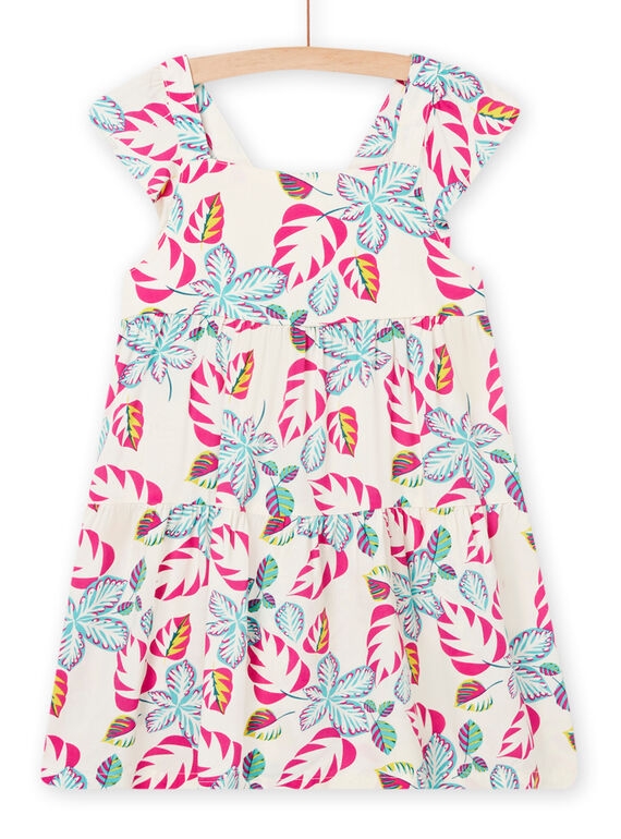 Robe écru foncé, rose et bleue enfant fille NAJOROB10 / 22S901C3ROB003