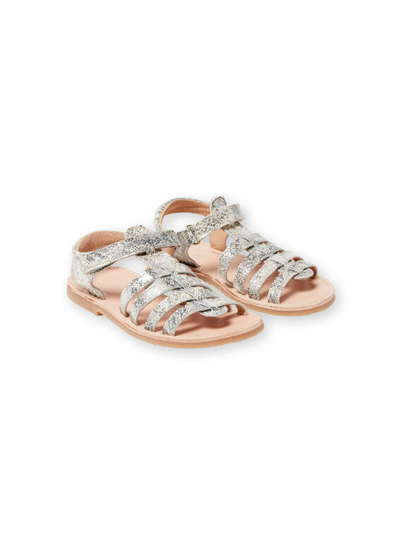 Sandales multibrides en croûte de cuir enfant fille LFSANDVICKIE / 21KK355LD0E956