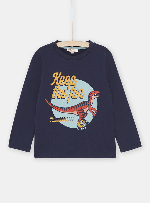 T-Shirt bleu foncé garçon SOJOTEE2 / 23W902F5TML705