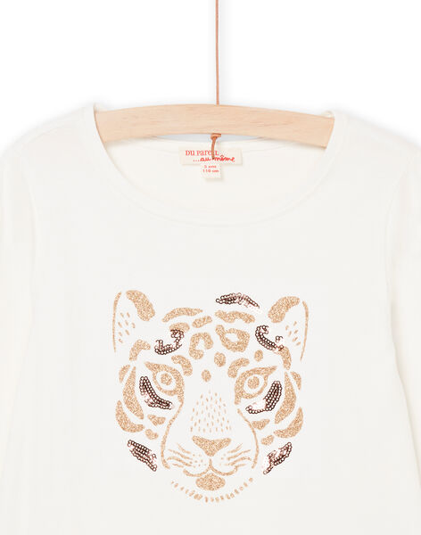 T-shirt manches longues blanc à animation tigre PAJOYTEE3 / 22W901D4TML001
