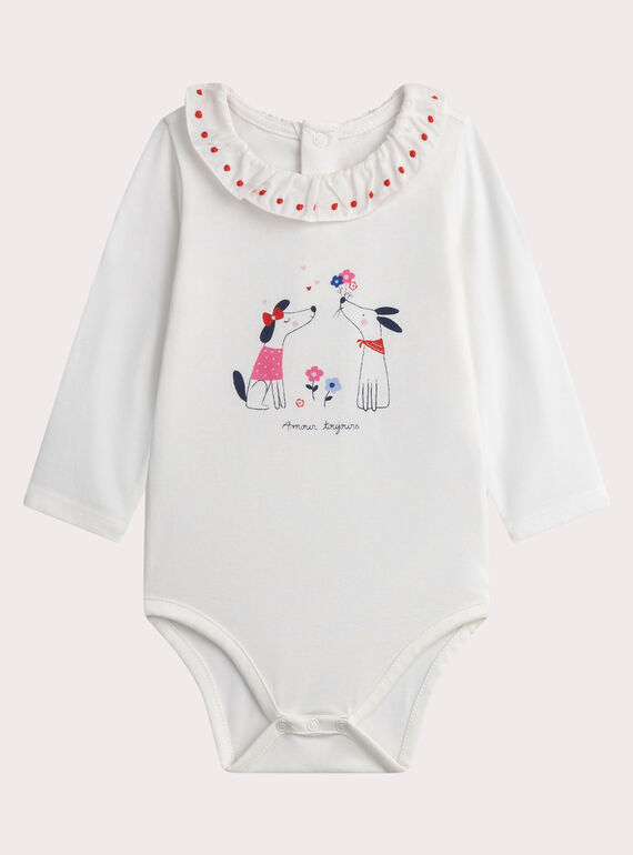Body à col écru pour bébé fille WIKABOD / 25SG0932BODA001
