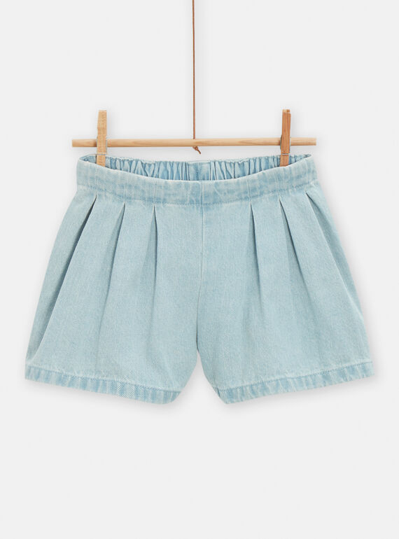 Short plisée en denim clair pour fille TACLUSHORT1 / 24S901O2SHOP272