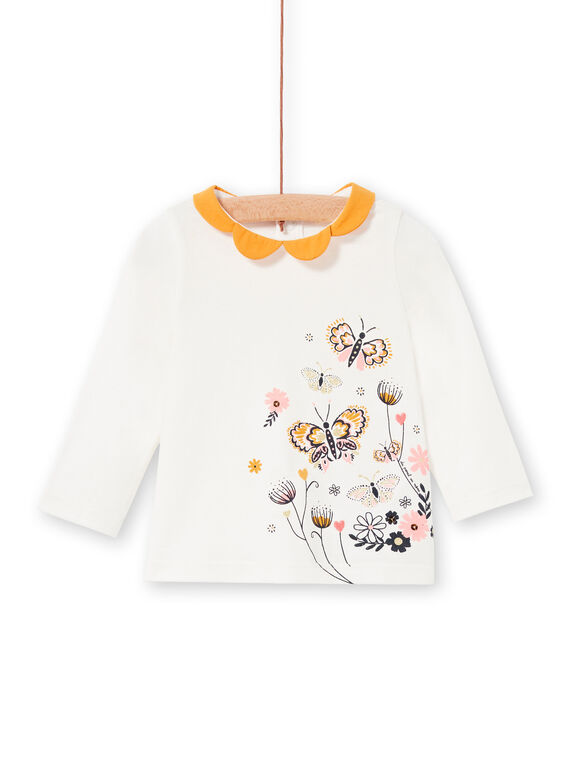 T-shirt manches longues motifs papillons bébé fille LIPOEBRA / 21SG09Y1BRA001