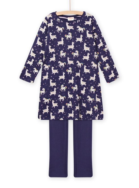 Ensemble pyjama chemise de nuit réversible et legging enfant fille MEFACHULAM / 21WH1191CHNC202