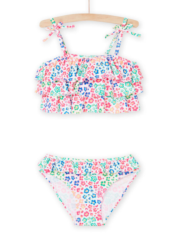 Haut de maillot de bain et culotte multicolore à imprimé fleuri. RYABIK1 / 23SI01R1MAI000