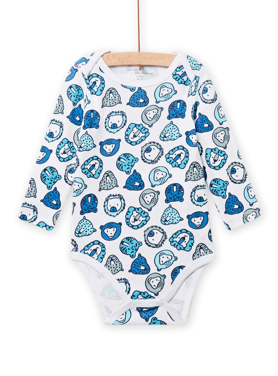 Body blanc imprimé animaux bébé garçon NEGABODAOP / 22SH14I6BDL000