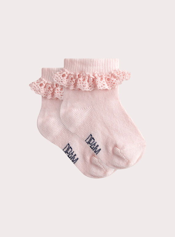 Chaussettes rose clair volantées pour bébé fille WYIJOSOQ7 / 25SI09J4SOQ321