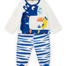 Pyjama écru chiné et bleu bébé garçon