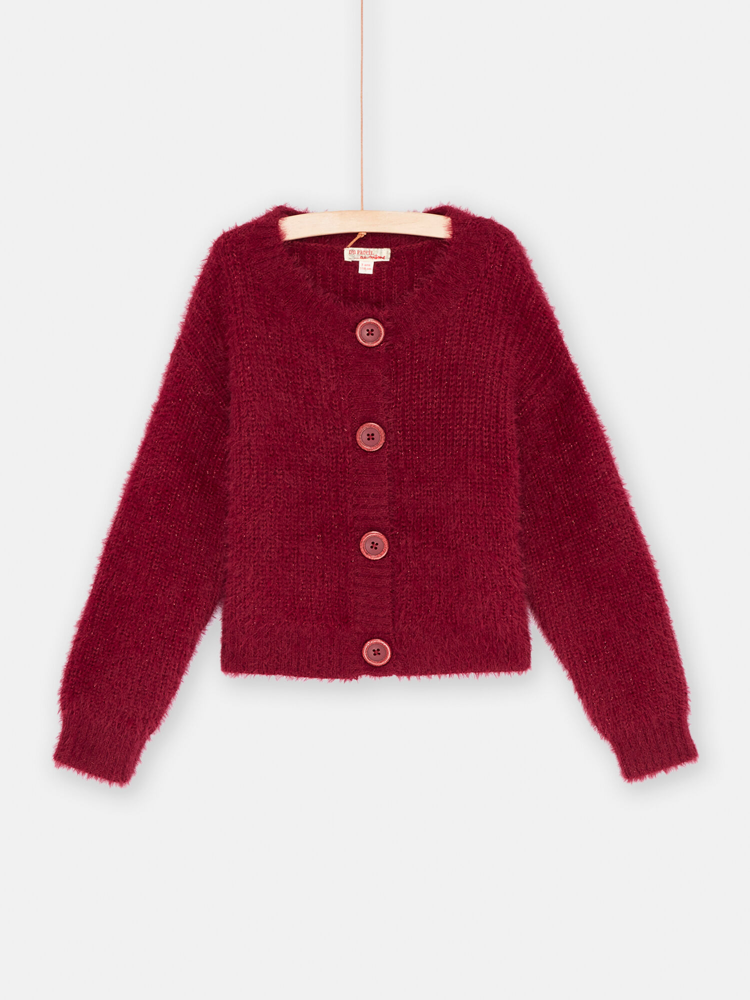 Cardigan prune a paillettes fille Pull Sweat Gilet DPAM