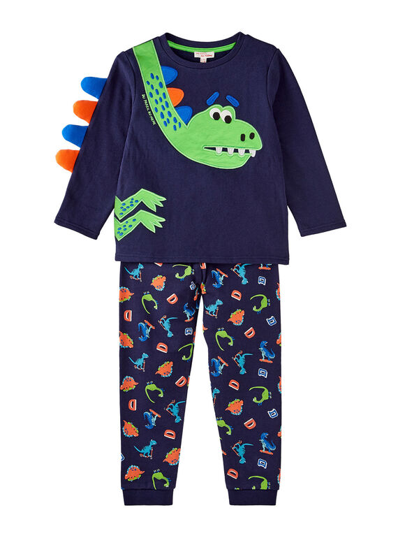 Pyjama bleu nuit dinosaure phosphorescent enfant garçon JEGOPYJDINO / 20SH12C1PYJ705
