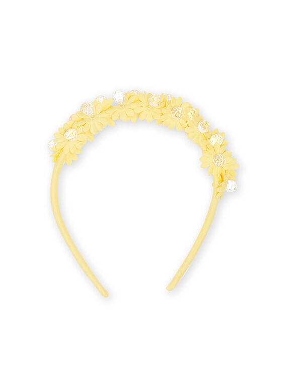 Serre-tête jaune enfant fille NYAJOSERR4 / 22SI0192TETB101