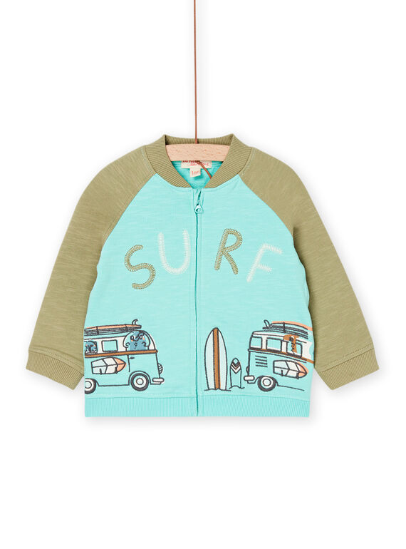 Gilet turquoise à motif surf RUEXOGIL / 23SG10V1GILC216