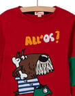 T-shirt rouge motif chien fantaisie enfant garçon MOMIXTEE4 / 21W902J2TML505