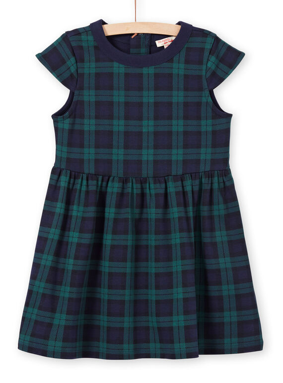 Robe verte et bleu marine enfant fille MAJOROB3 / 21W90121ROBC243