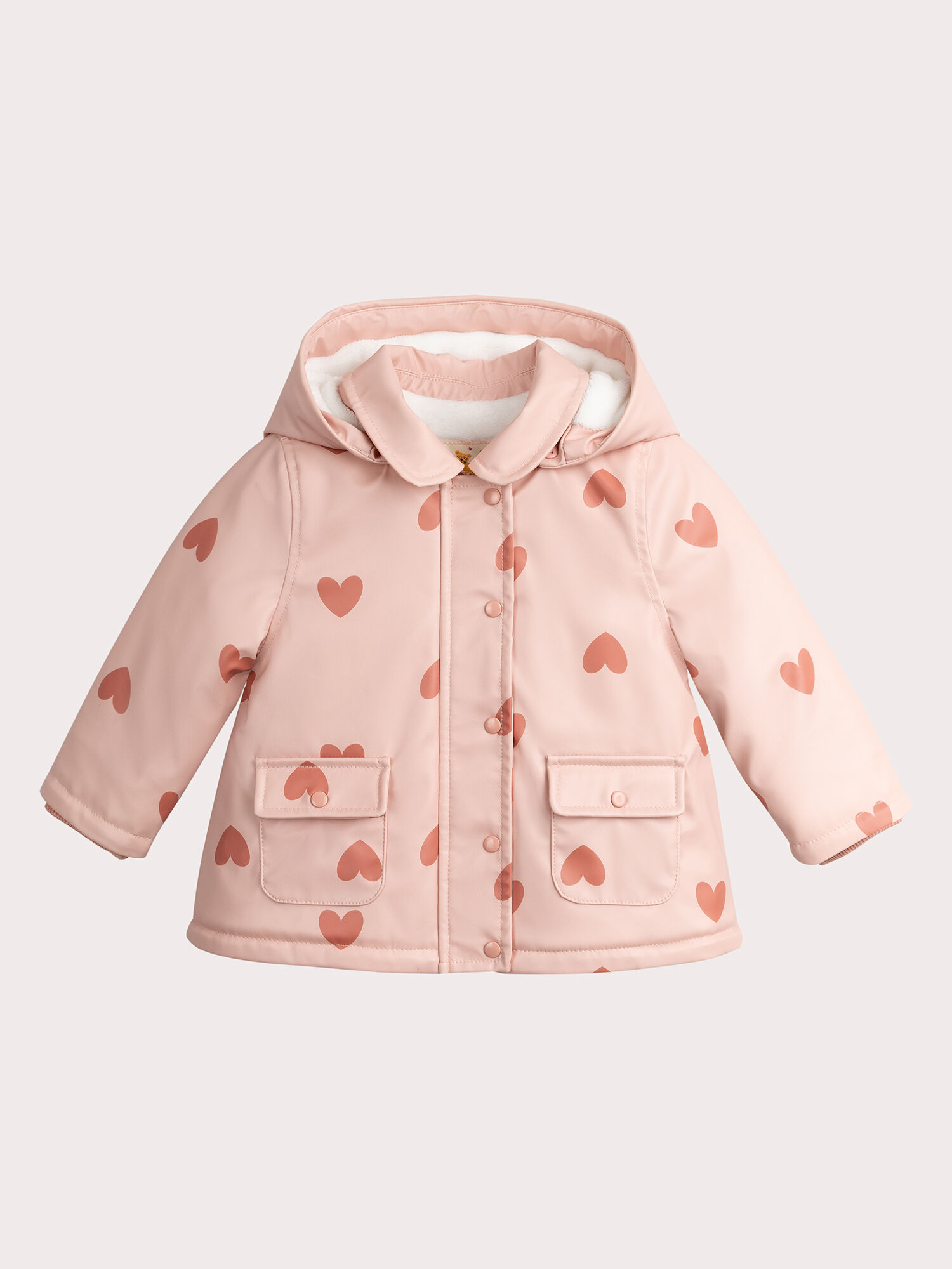 Impermeable rose a capuche amovible pour bebe fille Manteau Blouson Pilote DPAM
