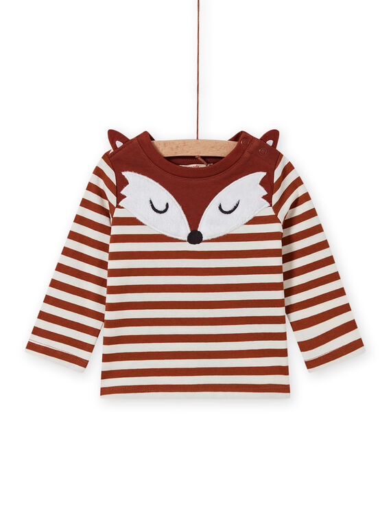 T-shirt à rayures et motif renard bébé garçon MUSAUTEE1 / 21WG10P1TMLI803
