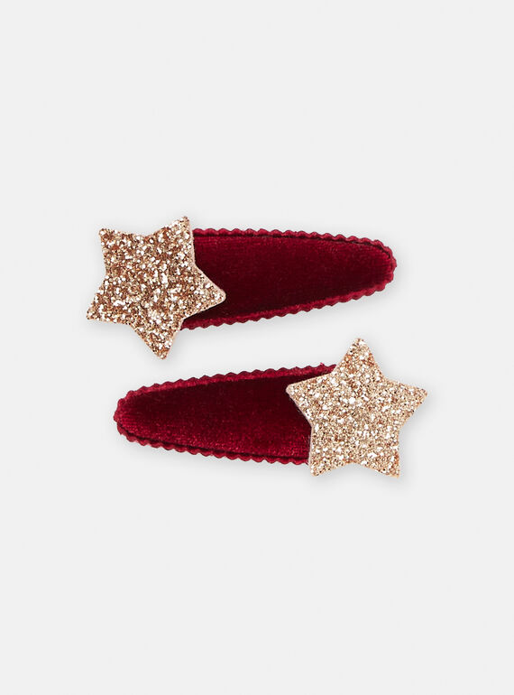 Lot de 2 barrettes bordeaux et dorées SYAJOCLIP5 / 23WI0183BRTK008
