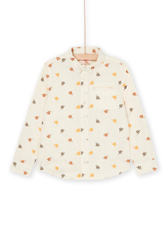 Chemise blanche à broderies feuilles ROSOCHEM2 / 23S90222CHM000