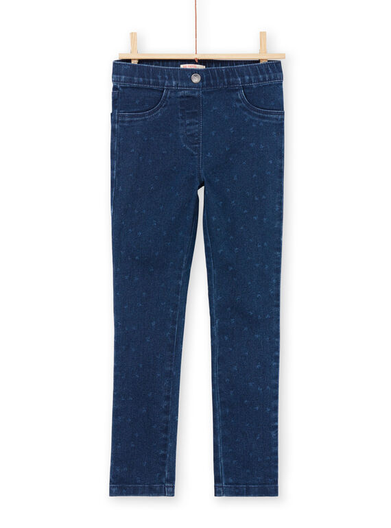 Jegging effet jean brut imprimé enfant fille MAJOJEG1 / 21W90115PANP271
