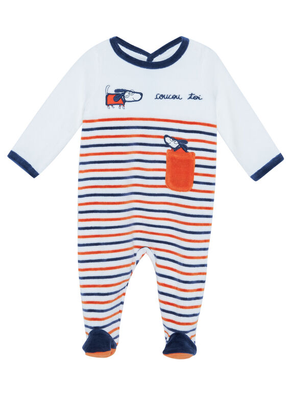 Grenouillère bébé garçon en velours JEGAGREDOG / 20SH14C1GRE001