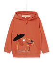Gilet corail foncé à capuche RODAYGIL / 23S902M1GIL419