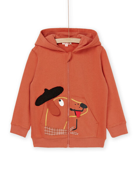 Gilet corail foncé à capuche RODAYGIL / 23S902M1GIL419