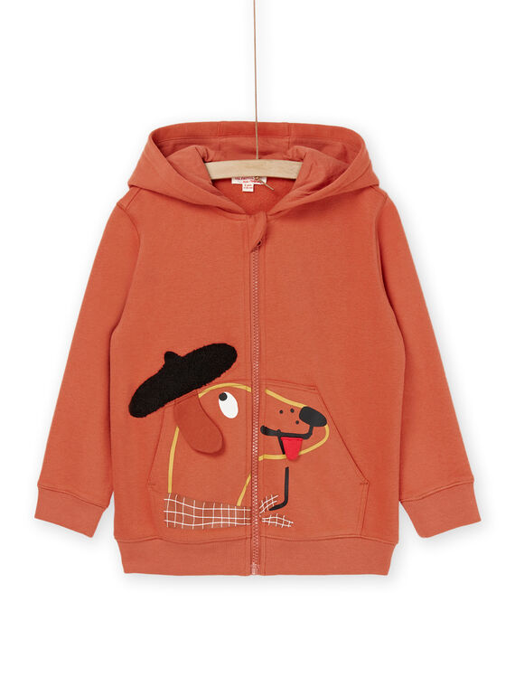 Gilet corail foncé à capuche RODAYGIL / 23S902M1GIL419