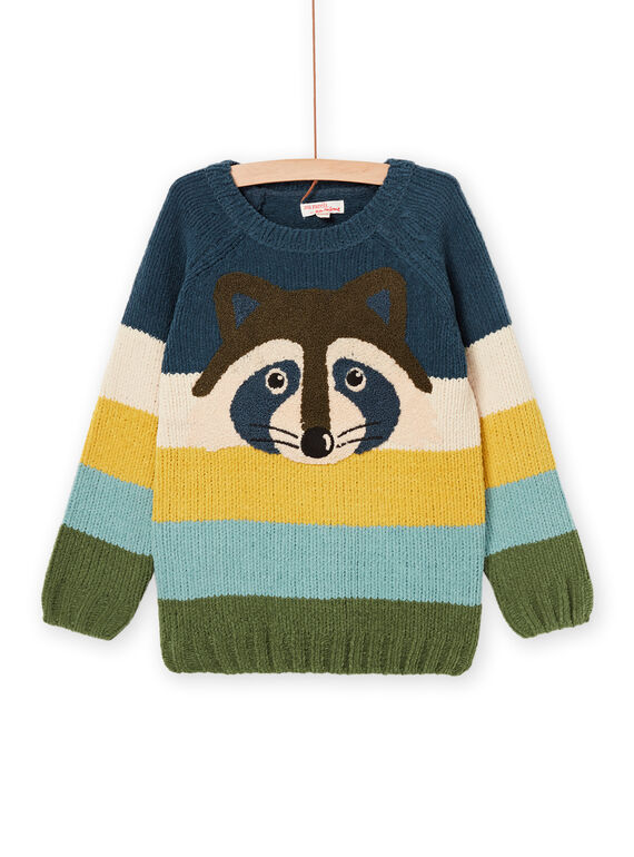 Pull manches longues à rayures et motif raton laveur PORHUPUL / 22W902Q1PUL716
