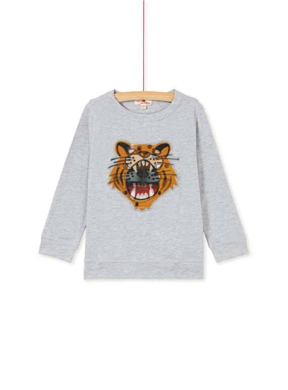 Tee shirt manches courtes girs chiné enfant garçon KOBRITEE1 / 20W902F2TML943