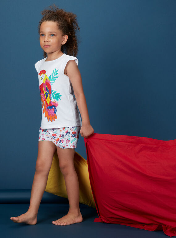 Pyjama court enfant fille imprimé perroquet KEFAPYJNEP / 20WH11I5PYJ000