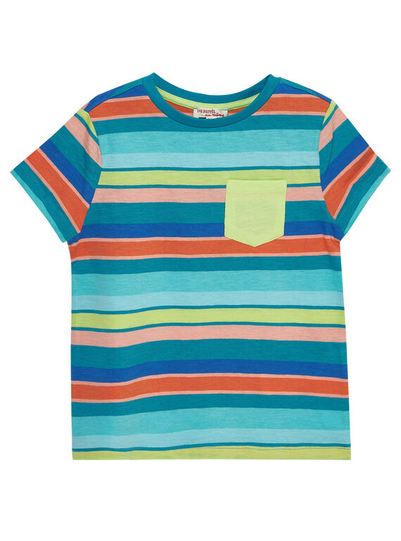 T-shirt manches courtes à rayures enfant garçon JOMARTI4 / 20S902P4TMCC242