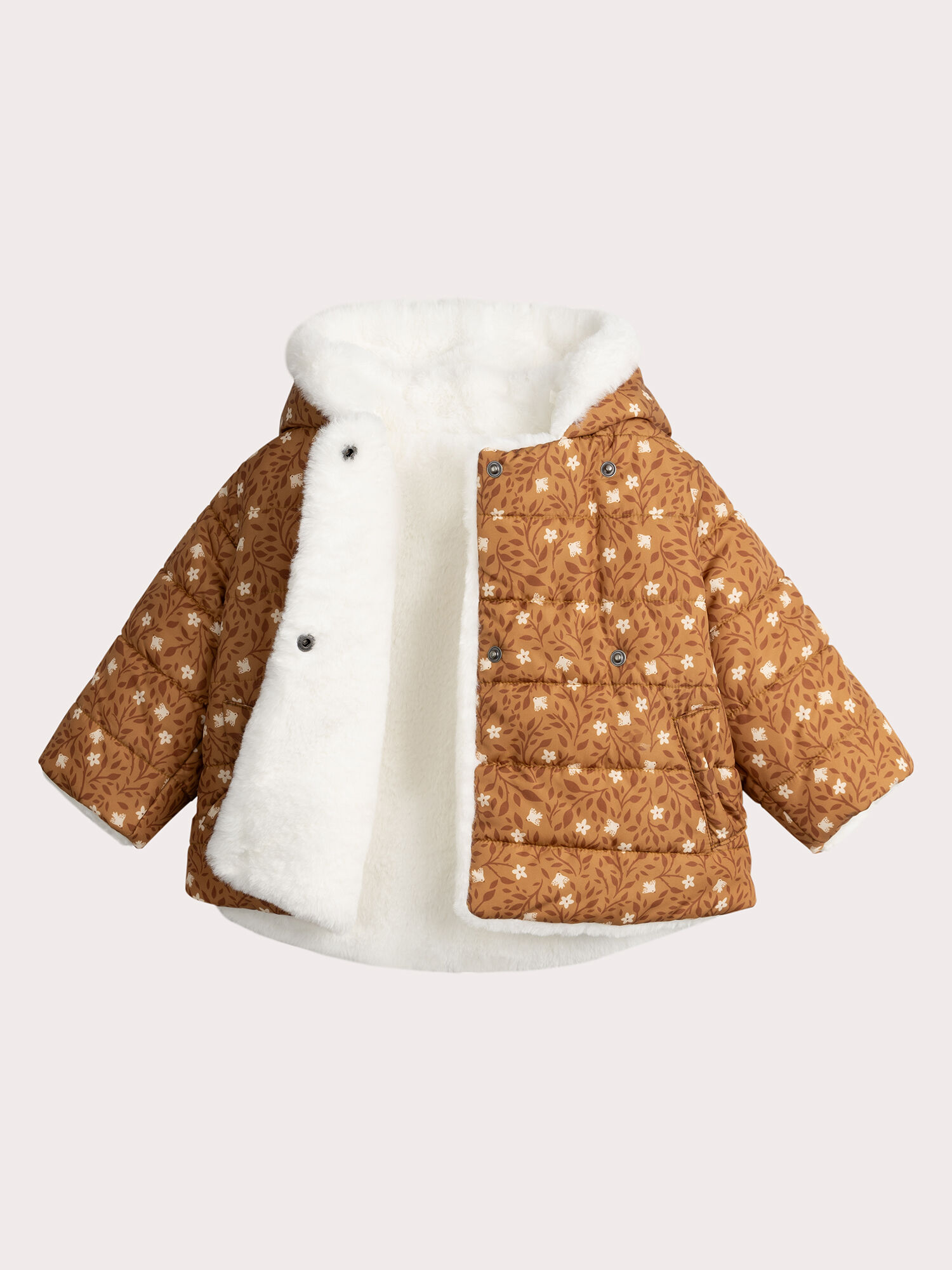 Doudoune reversible a capuche pour bebe fille Manteau Blouson Pilote DPAM