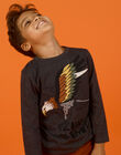 T-shirt manches longues gris chiné à motif aigle enfant garçon MOSAUTEE2 / 21W902P4TML944