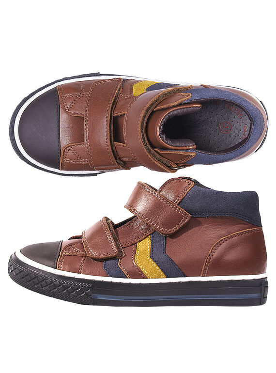 Basket cuir camel enfant garçon  GGBASNEHIL / 19WK36IFD3F804