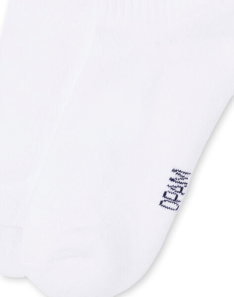 Chaussettes blanches à rayures bicolores enfant garçon LYOHACHO1 / 21SI02X1SOQ000