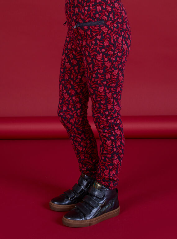 Pantalon molleton bleu doublé enfant fille MAFUNPANT1 / 21W901M2PANH703