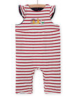 Combinaison réversible imprimé cœurs et rayures bébé fille MIMIXCOMB / 21WG09J1CBL070