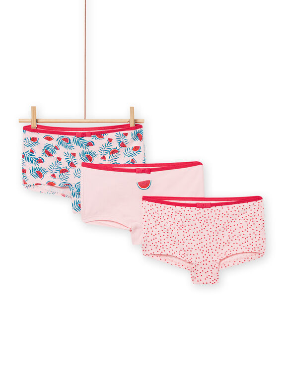 Lot de 3 shortys roses assortis enfant fille NEFAHOTPAST / 22SH11J1SHYD328