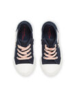 Basket à lacet et zip fille en toile bleue RATOILSTAR / 23KK3573D16070