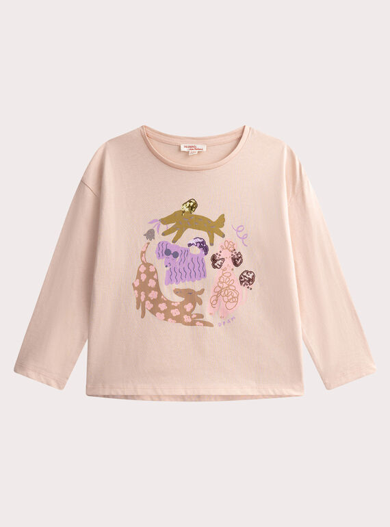 T-shirt nude manches longues animation chiens WALANTEE2 / 25S90141TMLD319